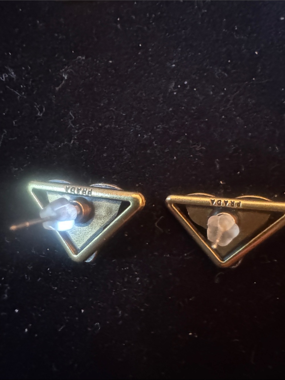 Earrings Rose Triangle Studs - - Picture 4 of 4